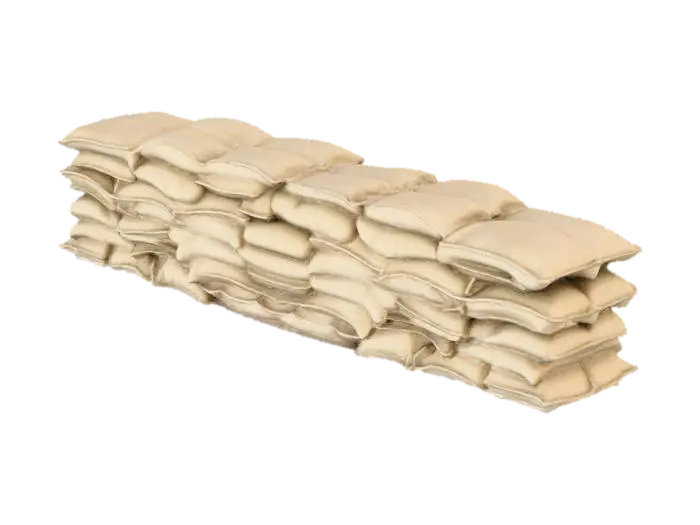 Sandbag Wall - Fortification 3D model, vytvořený pomocí AI