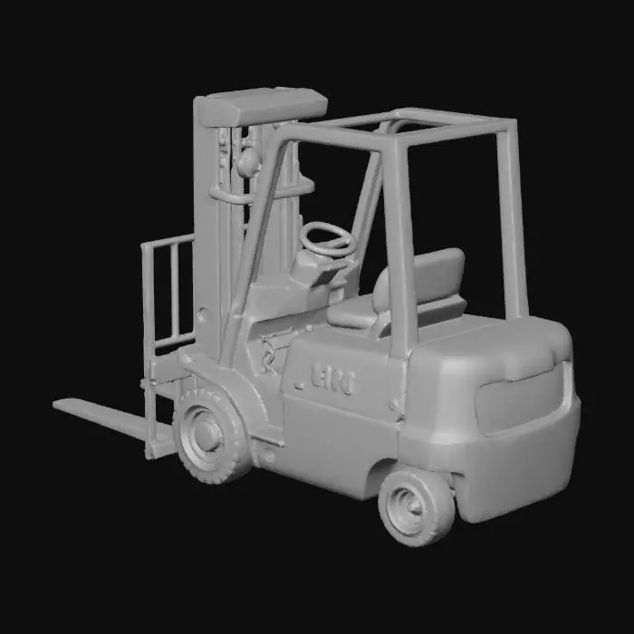3D model for Abandoned forklift vehicle, rusted and broken down

, derelict industrial style, red brick walls, heavily rusted corrugated metal roofs, broken glass windows, oil stains on concrete floors, overgrown with vines, post-apocalyptic vibe, game asset