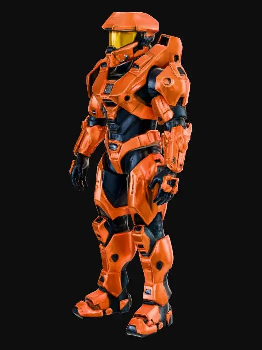 3D model for Master chief with gun in left hand.