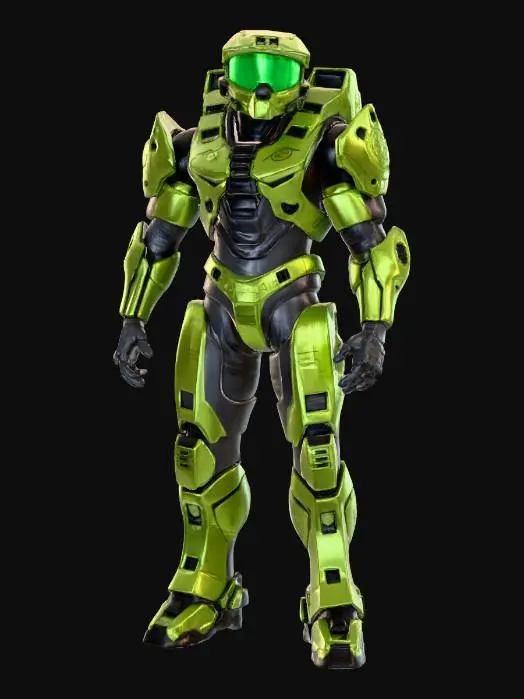 3D model for Master chief  in green armor.