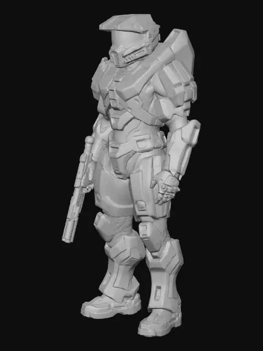 3D model for Soldier in gren armour nspirade Master Chief.