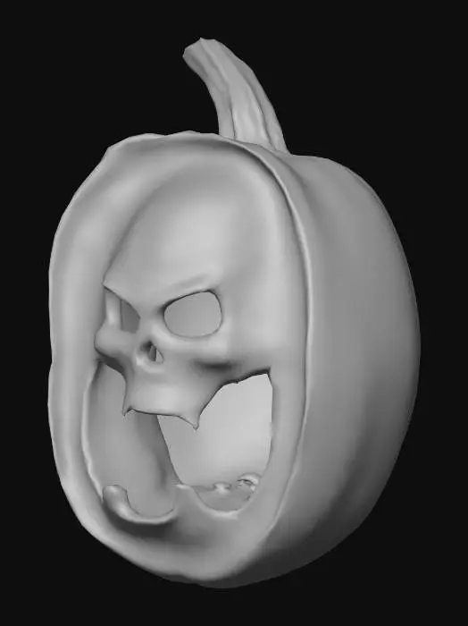3D model for Decayed Skull Lantern, #Halloween2025#