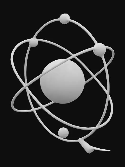 3D model for Sujeto: Representación de un átomo estilizado.
Estilo: Futurista, altamente detallado.
Material: Núcleo metálico brillante y esferas translúcidas como electrones.
Detalles: Núcleo central con textura de metal pulido, órbitas semitransparentes que envuelven el núcleo, luces tenues en las órbitas, representación visual estilizada de protones, neutrones y electrones en movimiento.
Propósito: Ideal para entornos educativos o visualizaciones científicas.