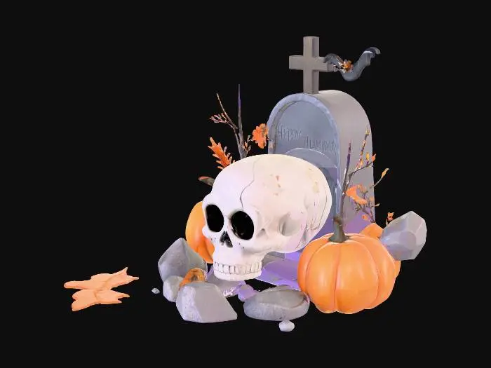 3D model for Halloween Graveyard Scene