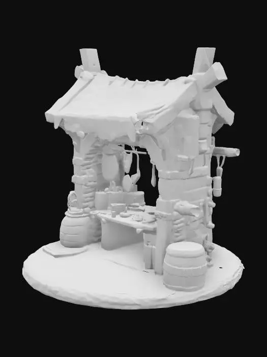 3D model for Medieval Marketplace Stall