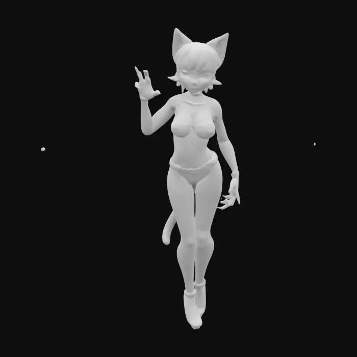 3D model for felicia, mulher gato, fishnet, cinta liga
