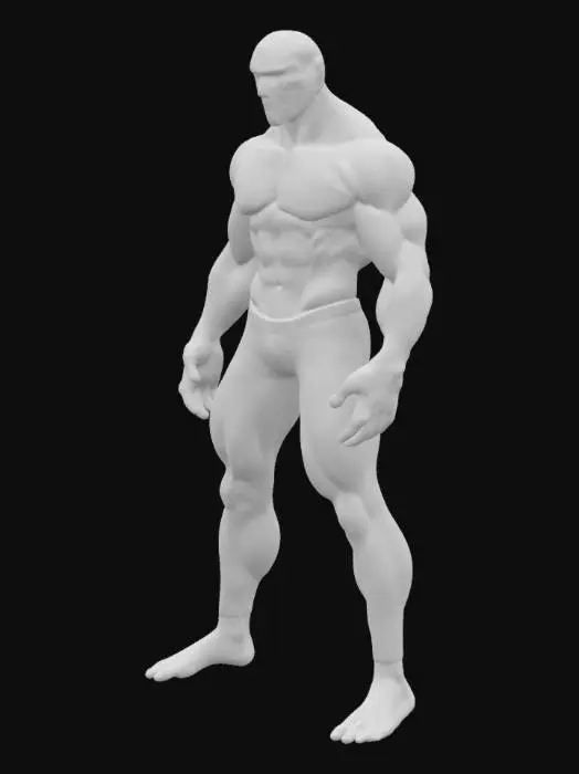 3D model for Person with a mask T posing. model for rigging
