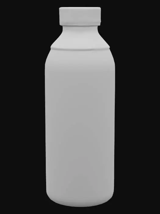 3D model for Bright green organic nutrient bottle with a leaf symbol