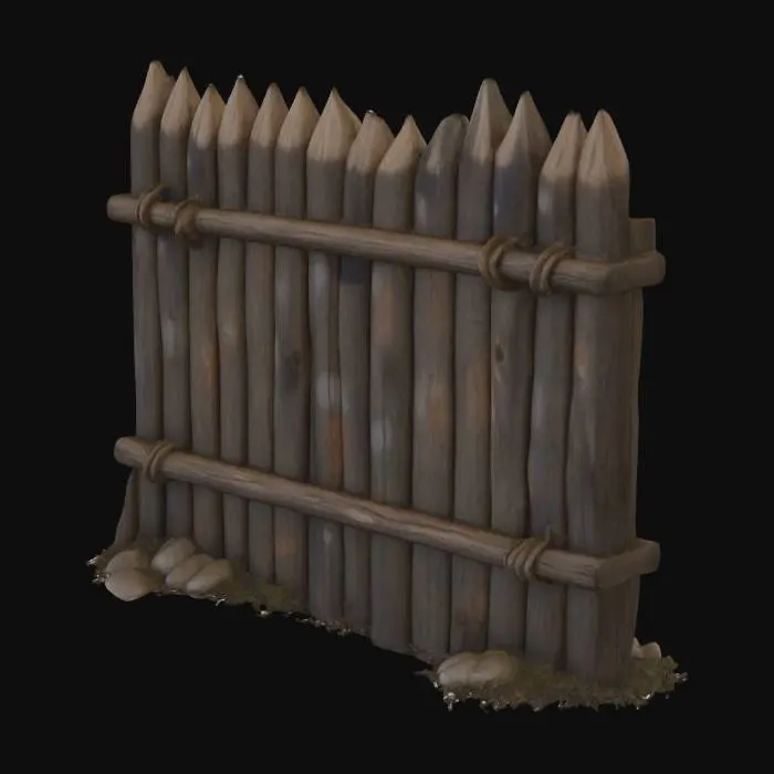 3D model for Weathered Palisade Fence