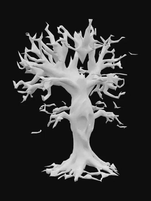 3D model for low poly fantasy scary tree