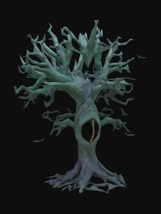 3D model for low poly fantasy scary tree