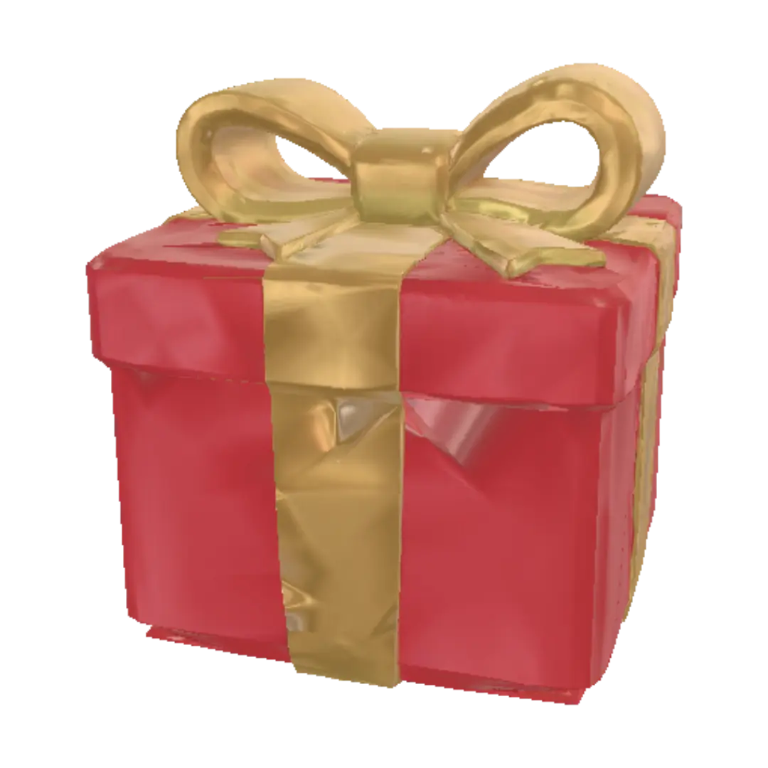 Red Gift Box with Golden Ribbon - Present 的 AI 生成 3D 模型