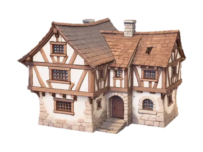 Modelong 3D na Timberstone Cottage - Home, ginawa ng AI
