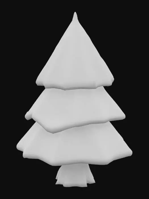 3D model for Low Poly fir tree in a fantasy game world