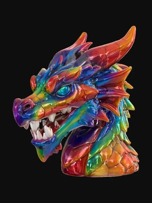 3D model for Vibrant Prism Dragon, #PBR#