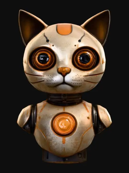 3D model for Steampunk Feline Robot