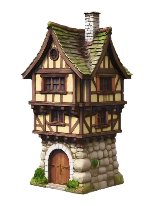 Timberstone Tower House by axx.s — made with Meshy AI 3D generator, free FBX OBJ GLB STL download