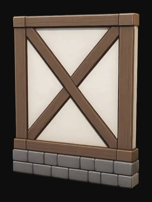 3D model for Diagonal Braced Timber Panel