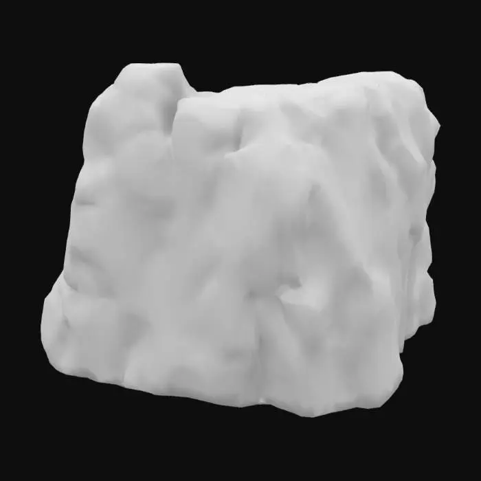 3D model for A large, rugged cliff chunk with a rough, uneven surface. The rock formation has deep cracks, weathered edges, and a slightly jagged structure. The style is semi-realistic