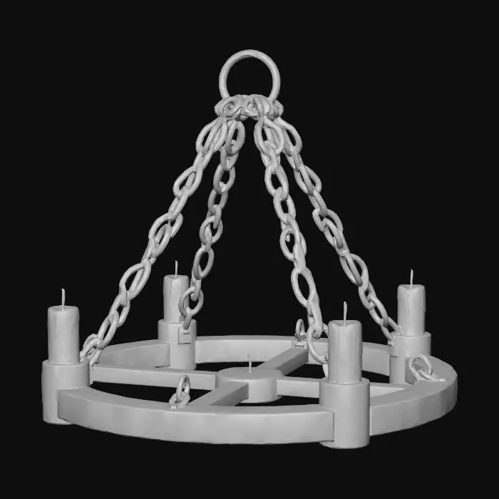 3D model for Candlelit Rustic Chandelier