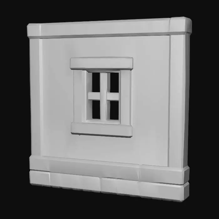 3D model for Rustic Timber-Framed Wall with Small Window
