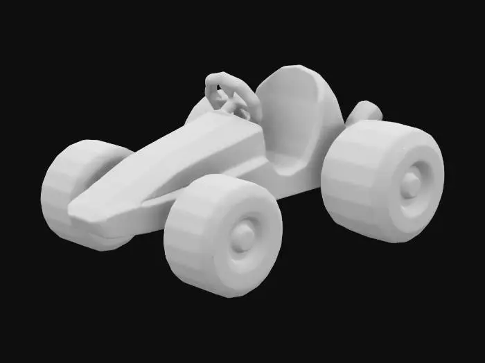 3D model for make a low poly go kart for a go kart obstacle course game , 