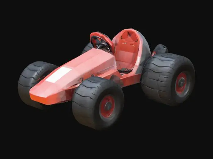 3D model for make a low poly go kart for a go kart obstacle course game , 