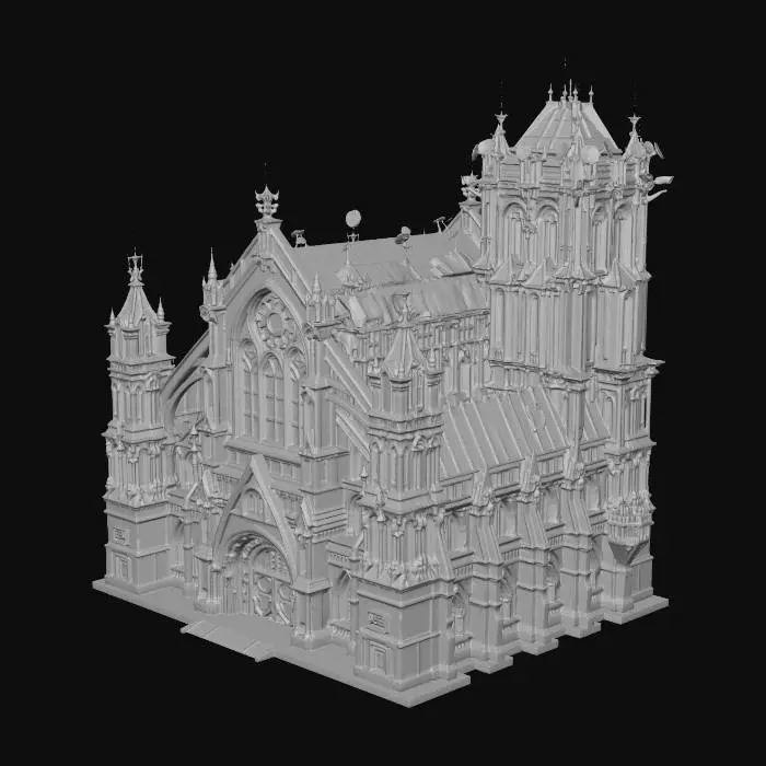 3D model for Cyber Gothic Cathedral