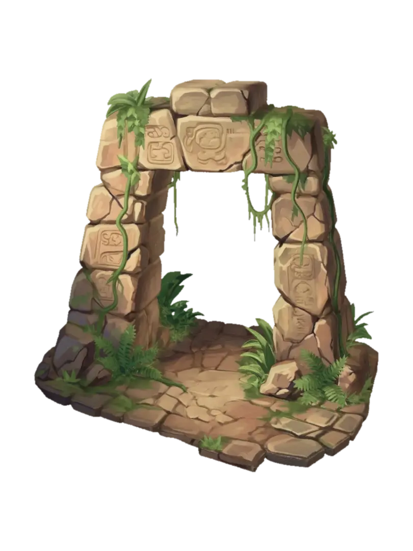 Ancient Stone Archway - Granite 3D model, vytvořený pomocí AI