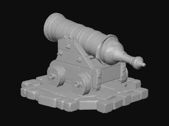 3D model for Medieval style wide-barrel mortar cannon that would go well with my military bivouac tent and my wood and stone fortress.