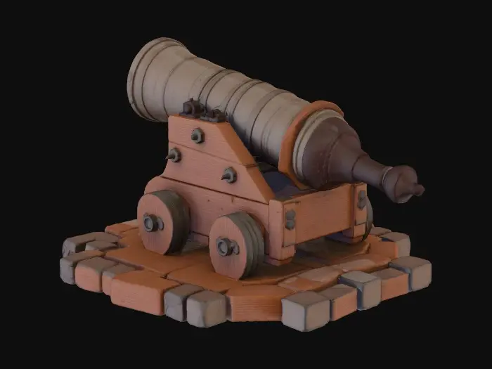 3D model for Medieval style wide-barrel mortar cannon that would go well with my military bivouac tent and my wood and stone fortress.