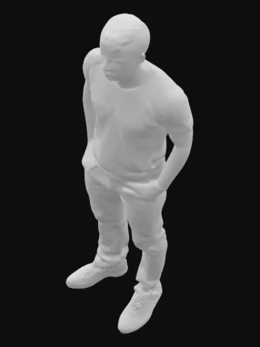 3D model for A standard character from New York, aged around 25, with a fair skin, and 6ft height. He has undercut hairstyle. He look atheletic, with his moderate muscles. He is dressed causual.