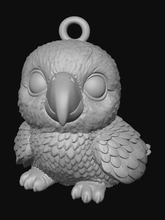 3D model for Blue Parrot Charm