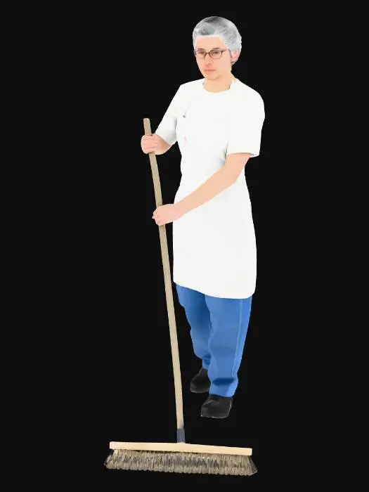 3D model for Worker with Broom