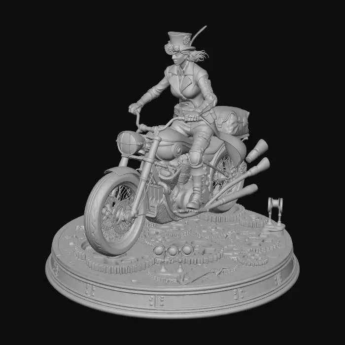 3D model for Clockwork Cyclist on a Gear-Driven Motorcycle