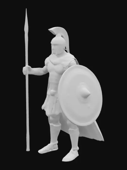 3D model for figuru gladiátora se zbraní jako je meč, kopí, trojzubec a podobně, Jemný, Ultra realistický, Bojovná pozice