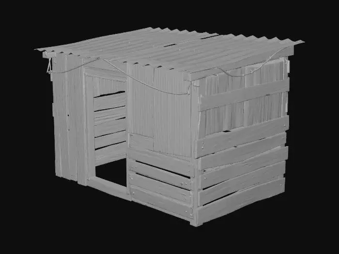 3D model for Weathered Wooden Shack