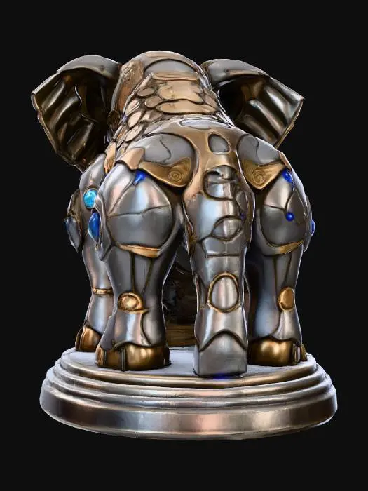3D model for Cybernetic Elephant Sentinel chess piece