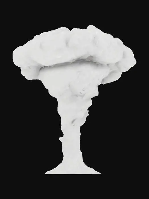 3D model for a 10-meter tall highly-detailed tornado funnel cloud game-piece on a hex-base. 4K UHD