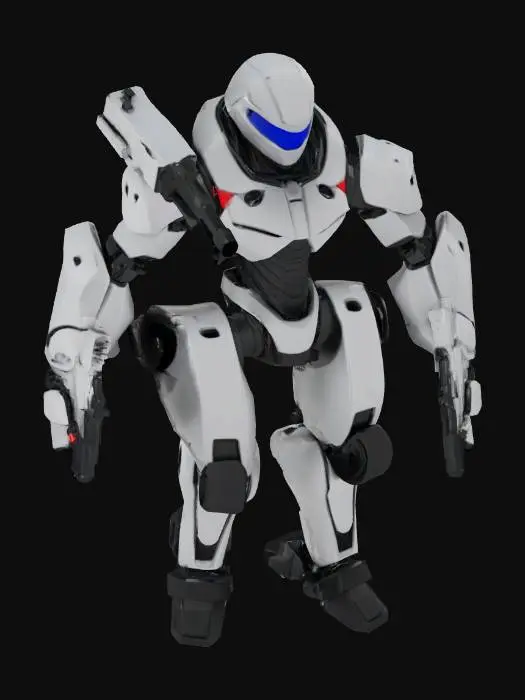 3D model for A simple bipedal mech with a few guns