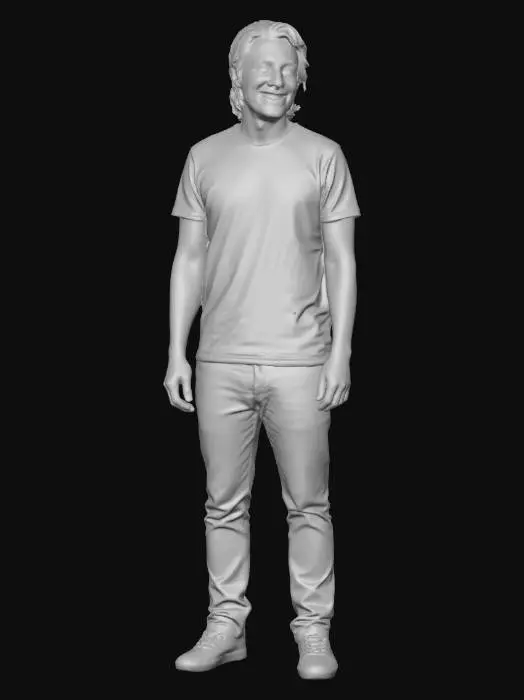 3D model for Casual Red T‑Shirt Portrait