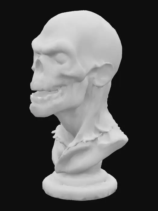 3D model for Busto de Zombi malvado. No mayor de 85mm con peana. alta calidad. con detalles