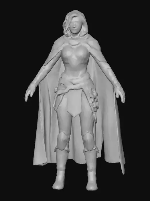 3D model for Warrior of the Crimson Cloak