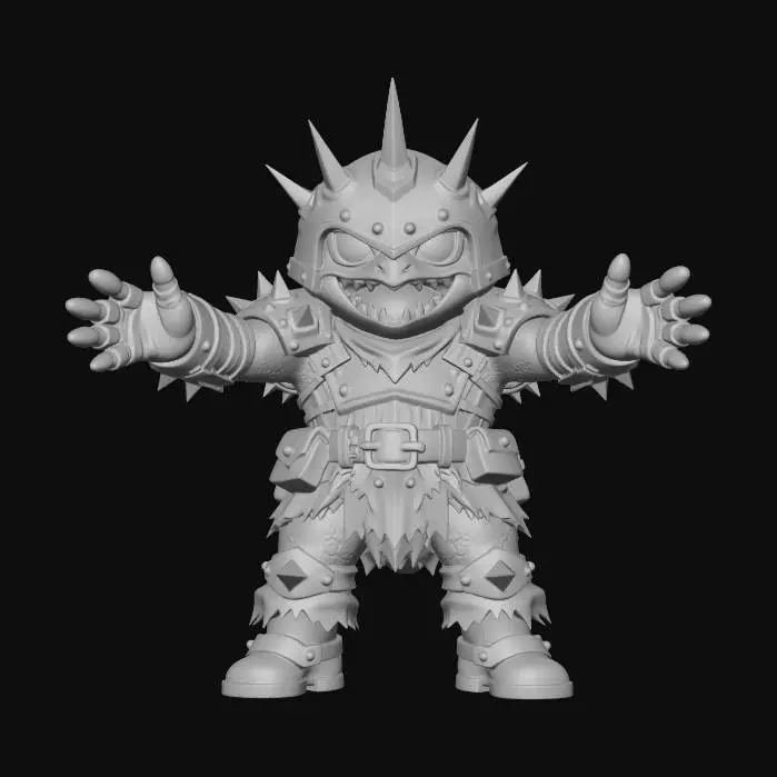 3D model for Spiked Armor Lizard Warrior