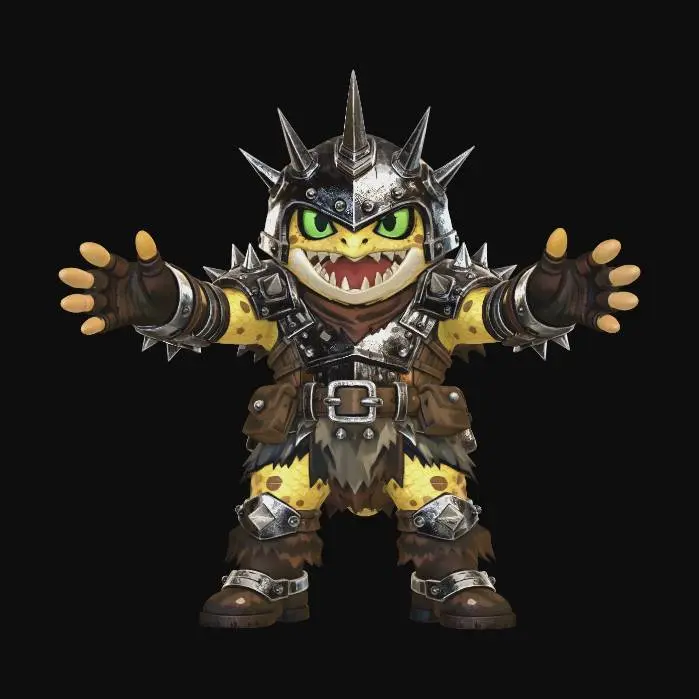 3D model for Spiked Armor Lizard Warrior