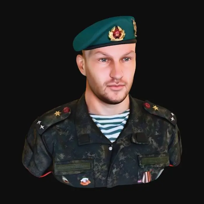 3D model for Camouflage Soldier Portrait