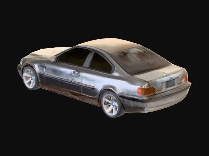 3D model for COCHE INVENTADO, INSPIRADO EN BMW DEL 2005, SUCIO DE TIERRA, ABOLLADO Y ARAÑADO, ESTILO REALISTA