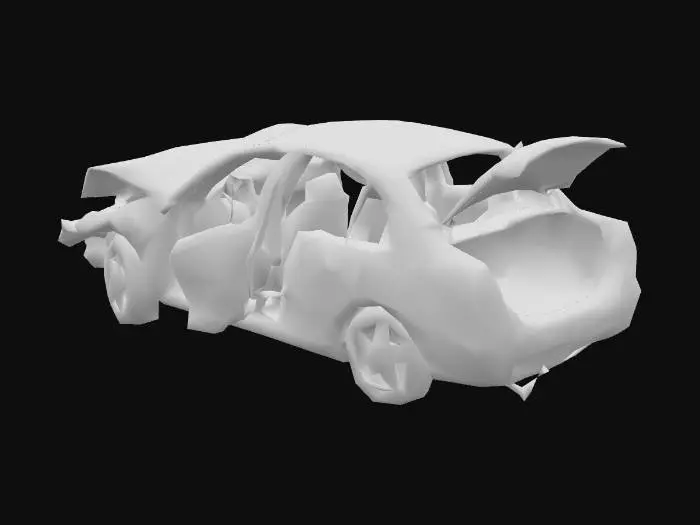 3D model for COCHE DEL AÑO 2005 Accidentado, estilo realista