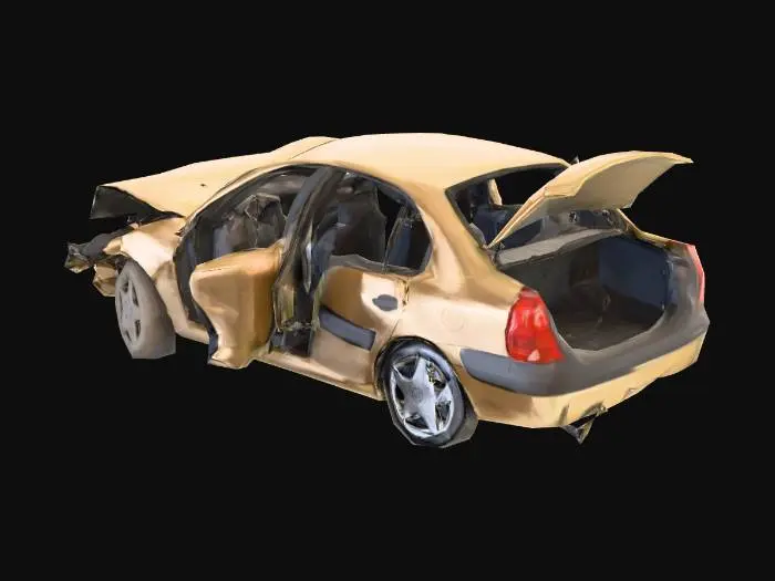 3D model for COCHE DEL AÑO 2005 Accidentado, estilo realista