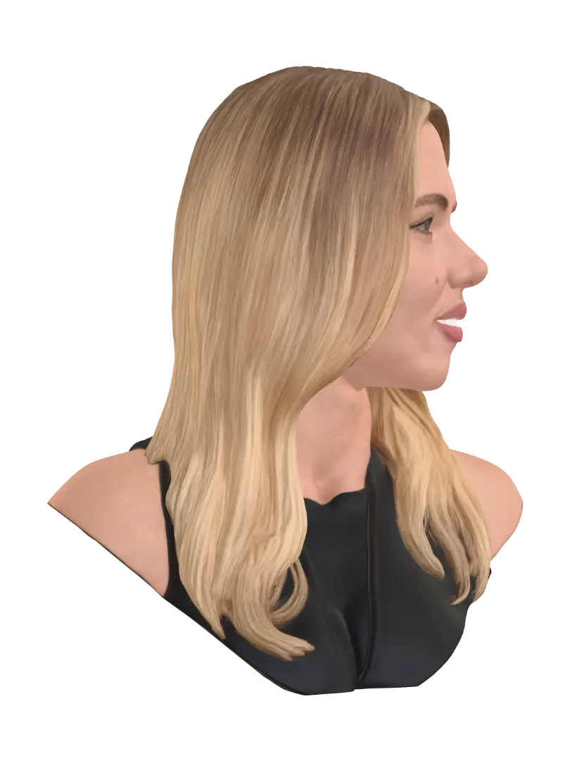 Scarlet Johanson Bust - Spotlight 3D model, vytvořený pomocí AI